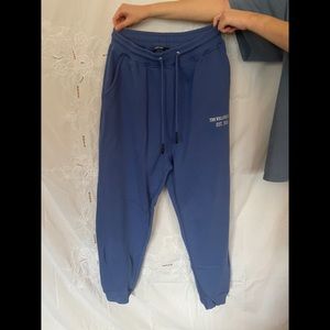 Women’s Nasty Gal blue sweatpants with embroidered detail